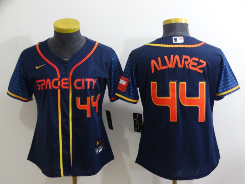 Women's Houston Astros #44 Yordan Alvarez 2022 Navy City Connect Stitched Jersey(Run Small)